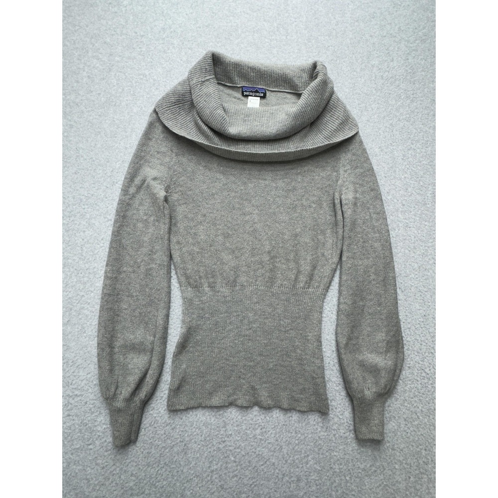 Patagonia Gray Wool Cowl Neck Sweater